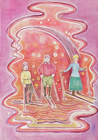 Rendezvous, Gouache on paper, 100 x 60 cm, 2020, Ute Fründt, Ute Fruendt
