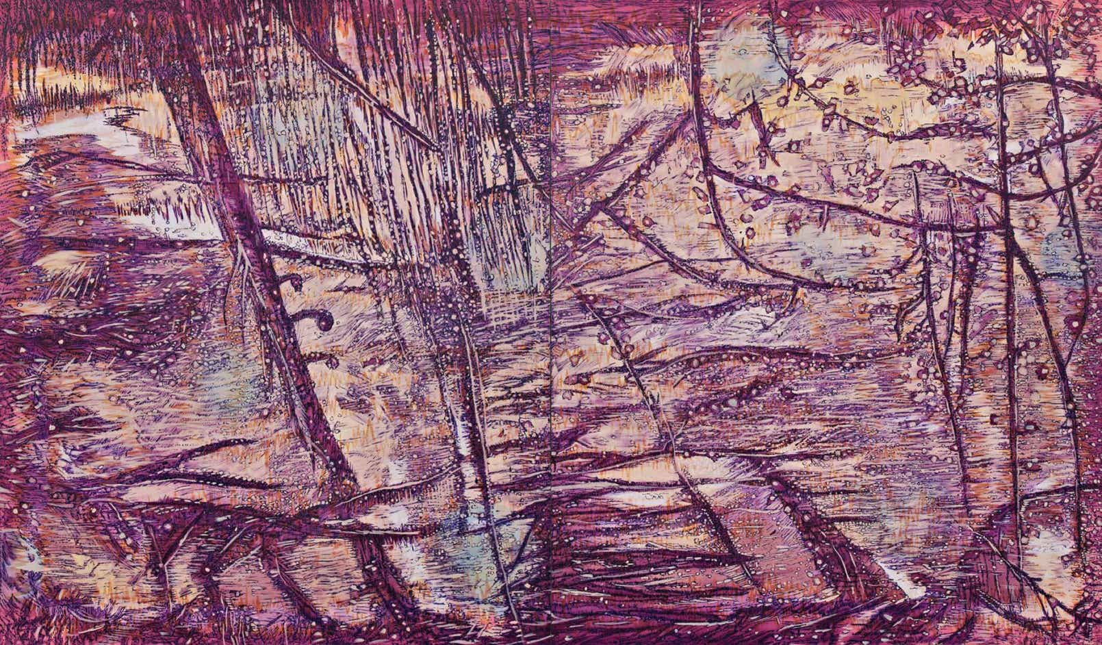 Serpentine, Oil on canvas, 190 x 320 cm, 2013, Ute Fründt, Ute Fruendt