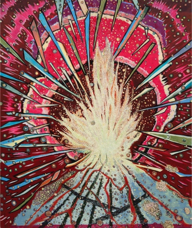 Vulkan, Oil on canvas, 190 x 160 cm, 2019