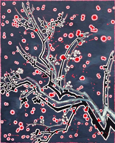 winter blossom, Oil on canvas, 100 x 80 cm, 2011, Ute Fründt, Ute Fruendt